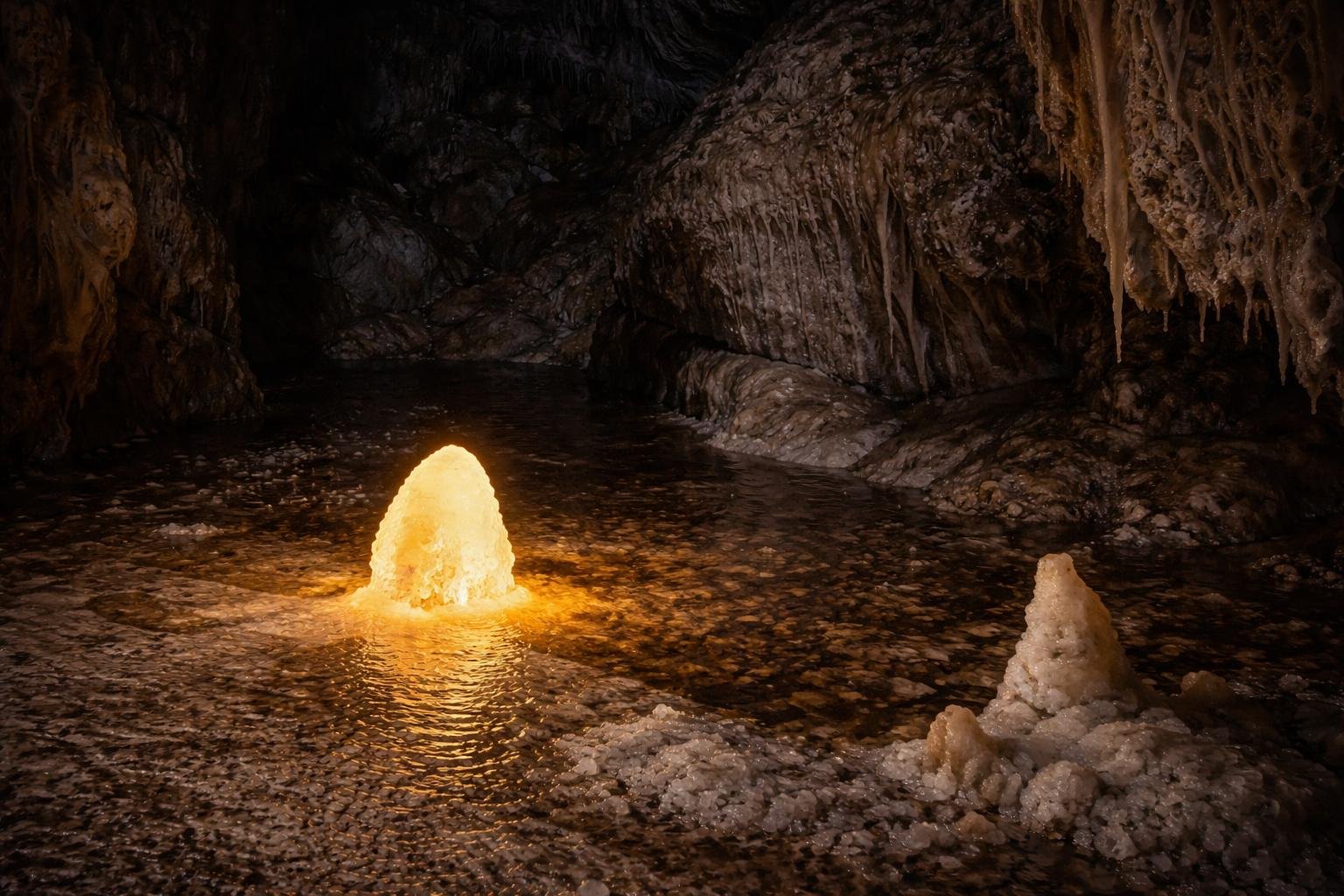 Descubrimiento de una cueva de cuarzo